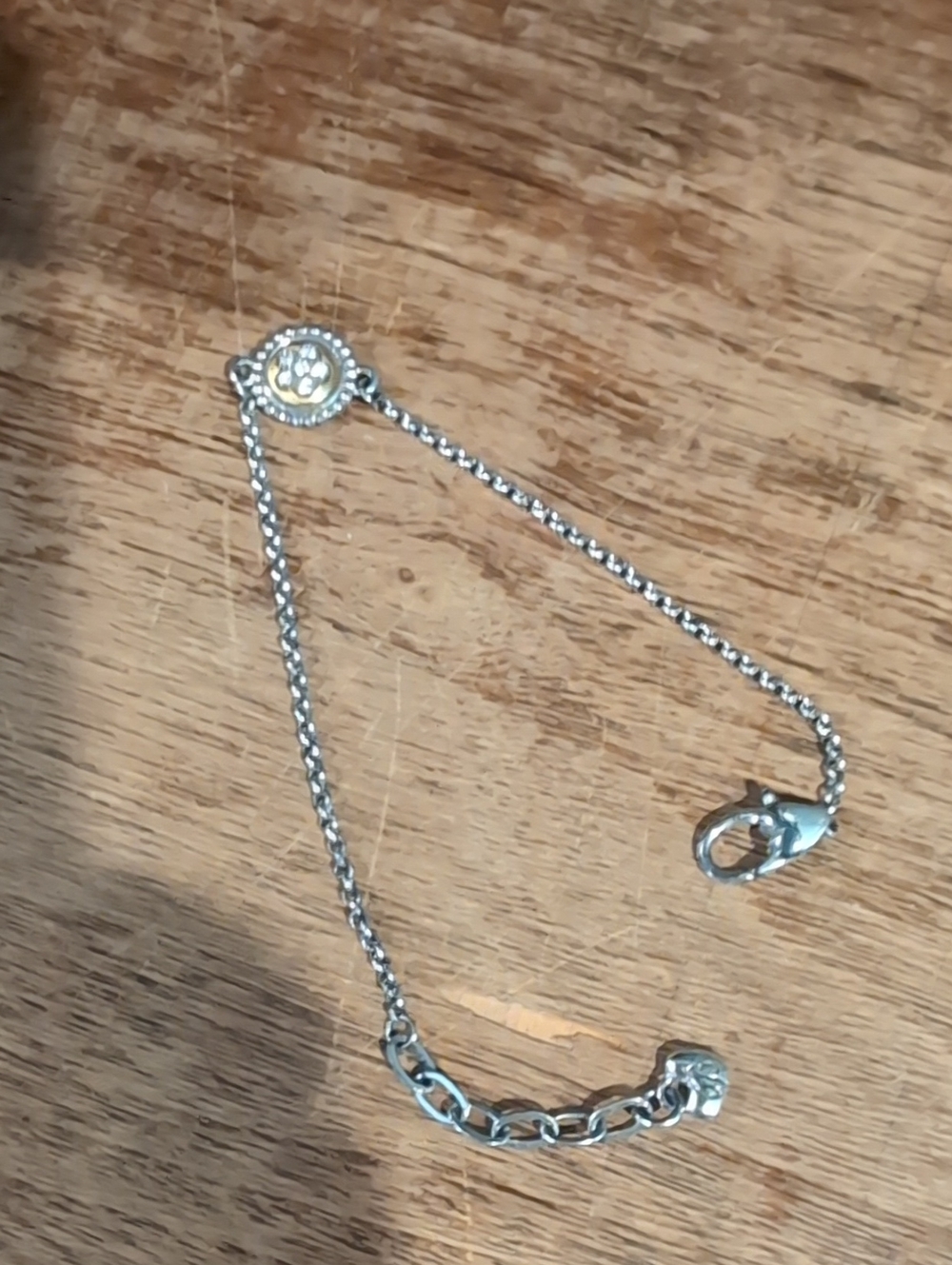 Brighton Silver Chain Bracelet with Gold Accent